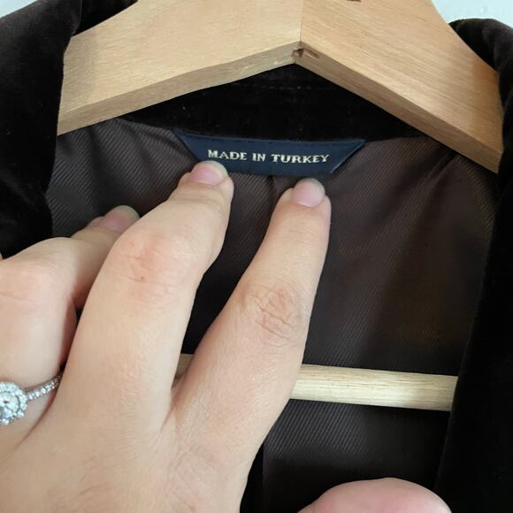 Banana Republic Brown Velvet Blazer Sport Coat SZ 40R Suit Jacket 2 Button EUC - Picture 4 of 14